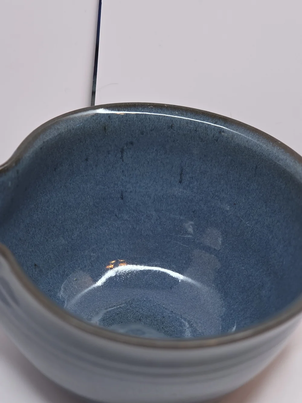 Vintage Pottery Batter Bowl Cobalt Blue- Rustic Farmhouse